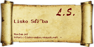 Lisko Sába névjegykártya